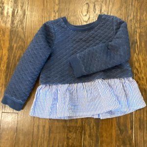 Quilted Peplum Sweatshirt